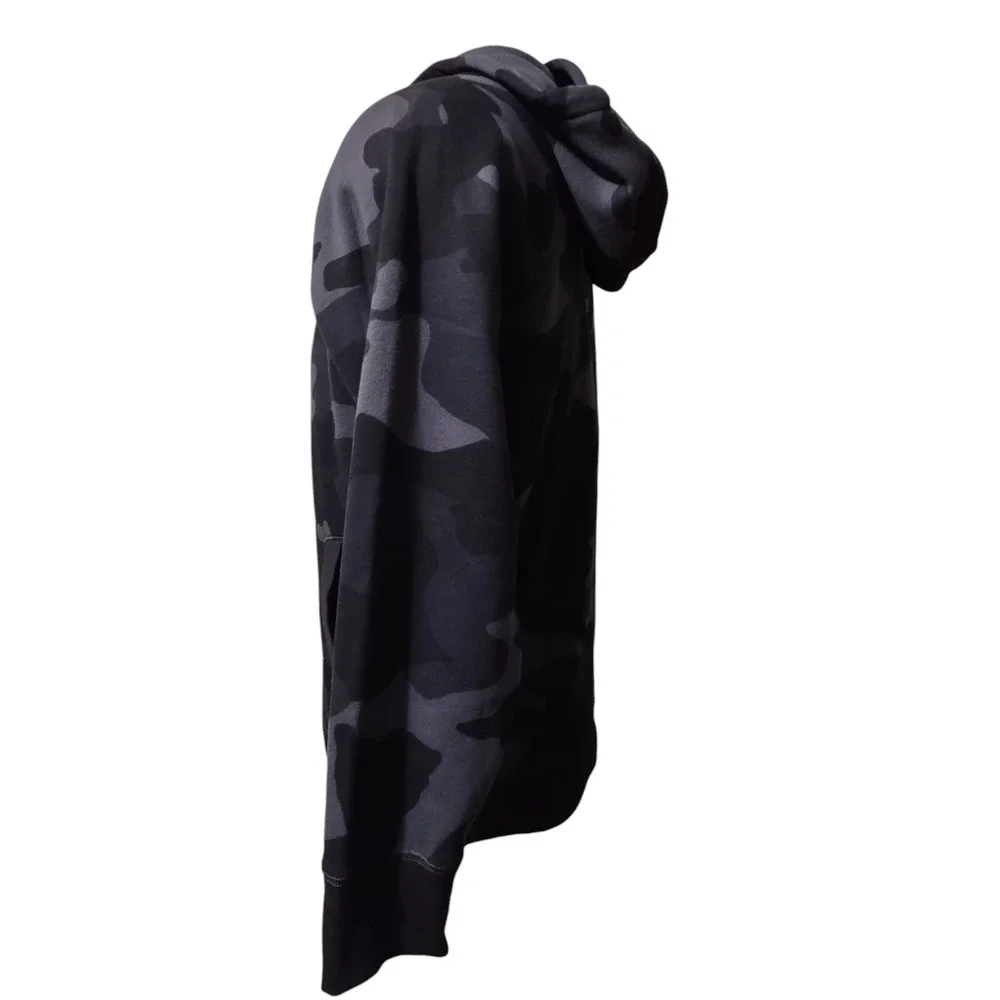 All in Motion Jacket Men's M‎ Gray Camo Full Zip Hooded Fleece Lined Drawstring